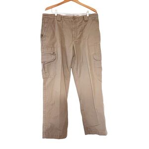 L.L.Bean Tan Canvas Material Plain Weave Cotton Cargo Pants 38 x 30‎